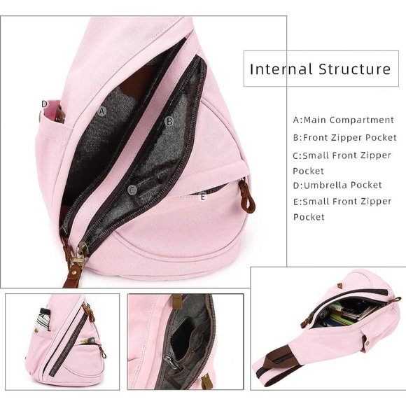 Women Small Casual Canvas Sling Crossbody Shoulder Backpack